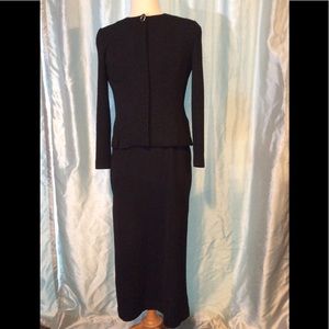 Crinkly polyester black skirt & jacket, NWT